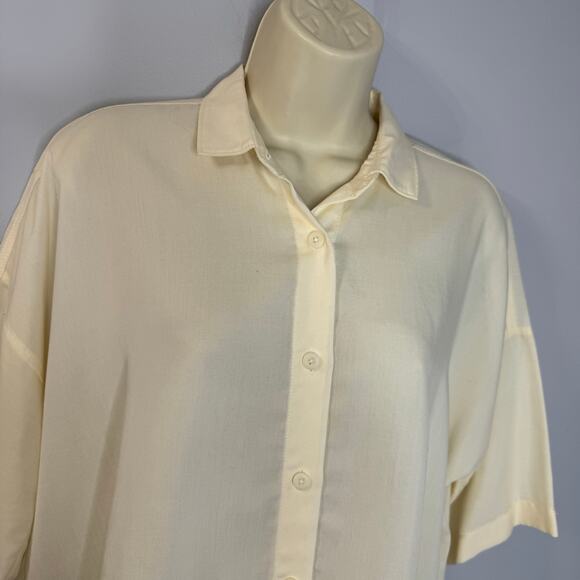 Everlane The Short-Sleeve Square Shirt Relax Butterlite Cream Women's XS - Picture 8 of 13